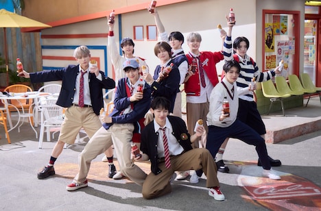 「コカ・コーラ」新CM撮影の様子。