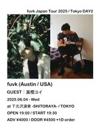 「fuvk japan tour 2025」東京公演2日目の告知ビジュアル。