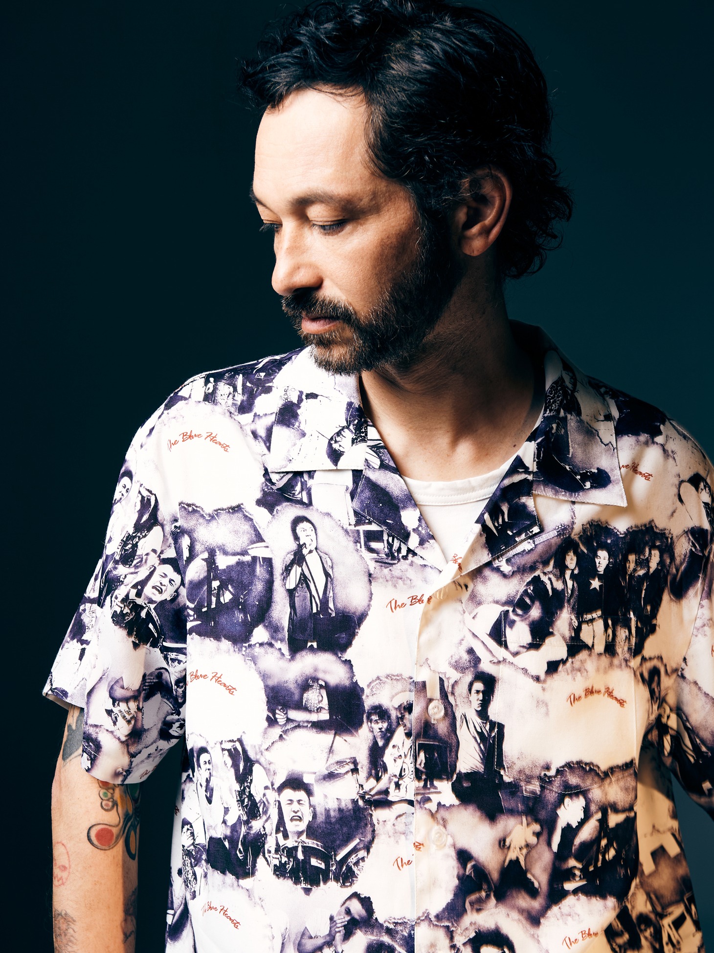 THE BLUE HEARTS Open Collar Shirt
