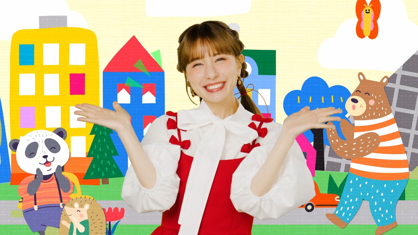 「【童謡】しあわせならてをたたこう/May J.【知育ソング】」より。