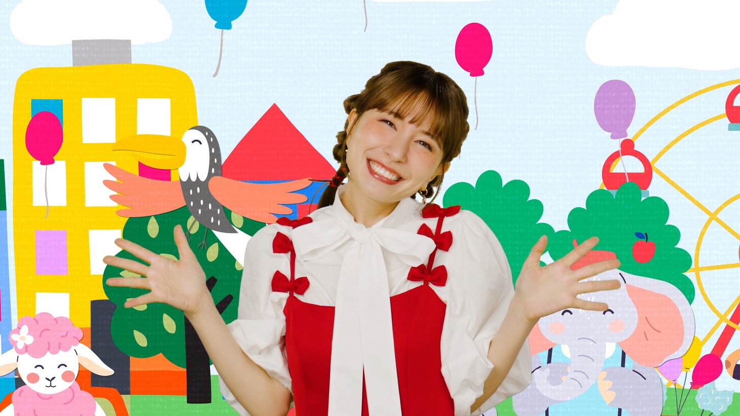 「【童謡】しあわせならてをたたこう/May J.【知育ソング】」より。