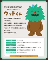 「中津川 WILD WOOD」のマスコットキャラクター・ウッドくんのプロフィール。