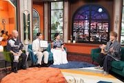 左から小峠英二、松下洸平、有働由美子、香取慎吾。©︎日本テレビ