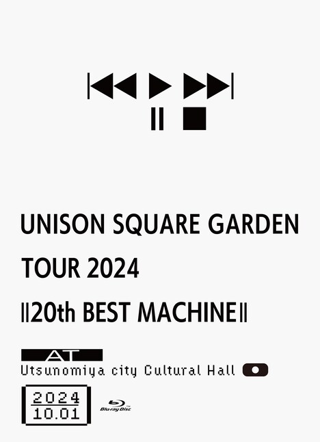 UNISON SQUARE GARDEN「UNISON SQUARE GARDEN TOUR 2024『20th BEST MACHINE』at Utsunomiya city Cultural Hall 2024.10.01」Blu-rayジャケット