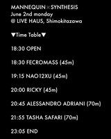 「SYNTHESIS vol.7」のタイムテーブル。