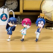 「Plazma」に合わせて踊るアマテ・ユズリハ、ニャアン、シュウジのフィギュア。