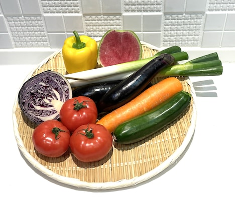目黒蓮のために用意された「“だけ旨”料理」の候補野菜。この中から目黒が選んだのは