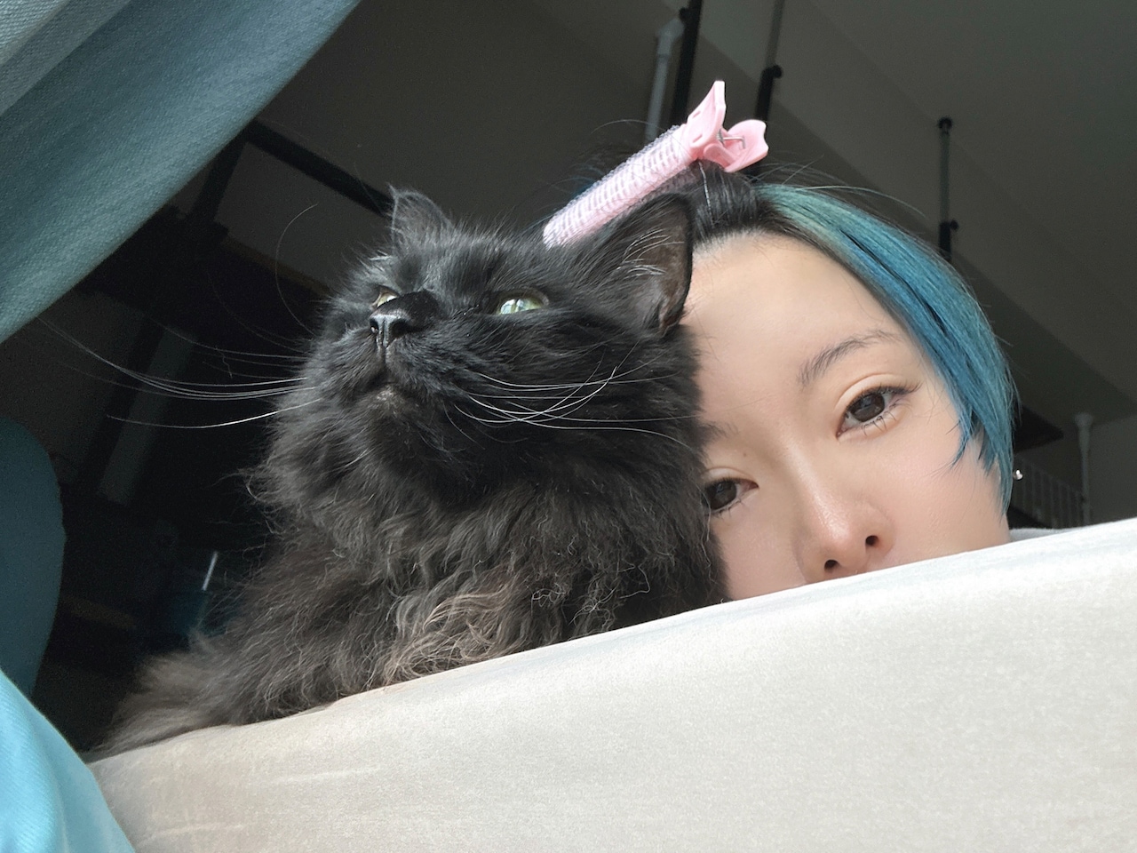 寝るときも起きるときも一緒。