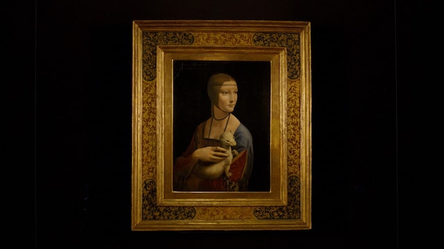 レオナルド・ダ・ヴィンチ作の絵画「白貂を抱く貴婦人」（写真提供：NHK）