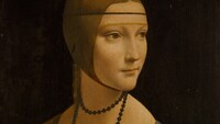 レオナルド・ダ・ヴィンチ作の絵画「白貂を抱く貴婦人」（写真提供：NHK）