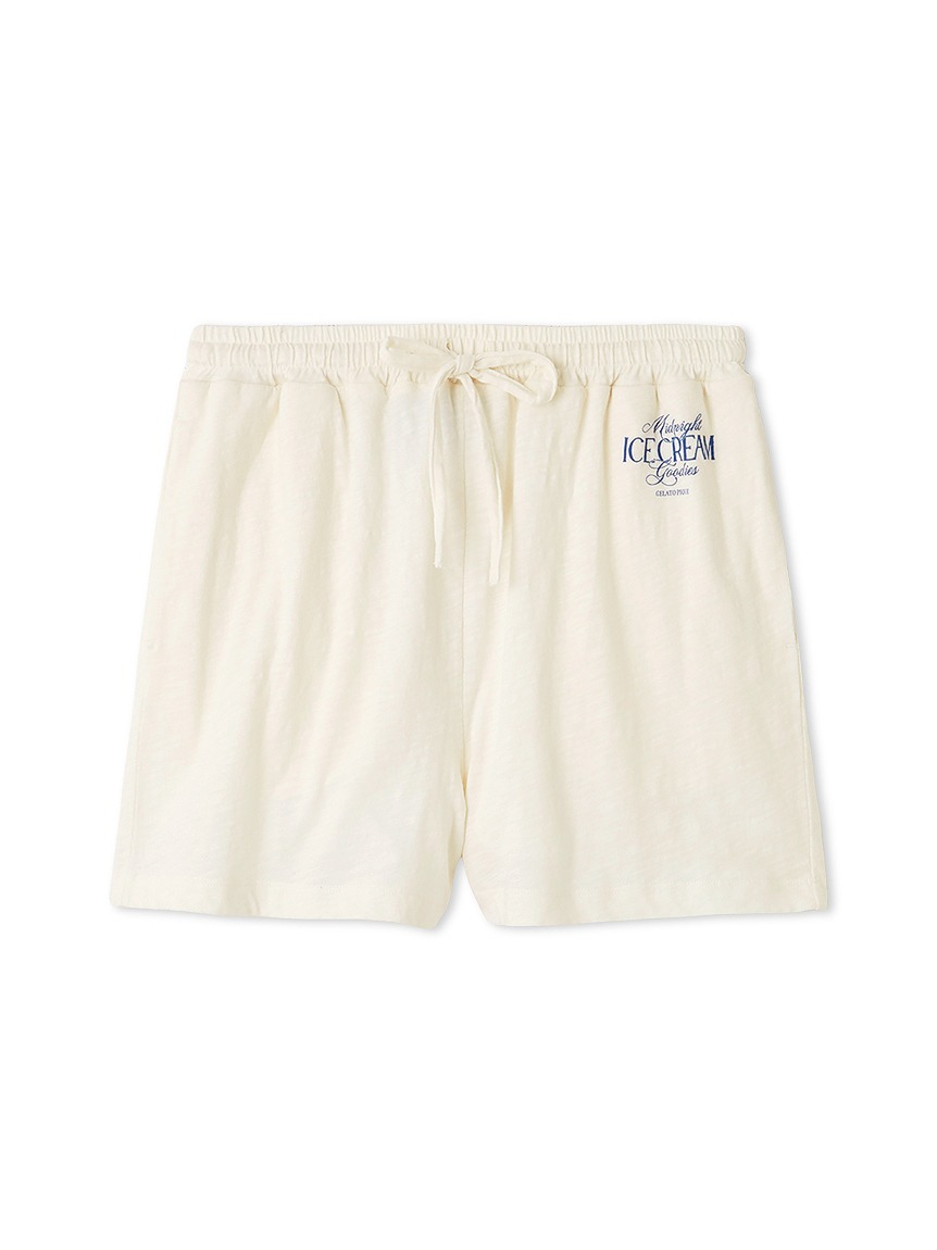 「【COOL COLLECTION】【接触冷感】ICEワンポイントショートパンツ」オフホワイト（税込6930円）
