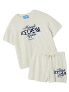 「【COOL COLLECTION】【接触冷感】ICEジャガードプルオーバー＆ショートパンツセット」オフホワイト（税込14960円）