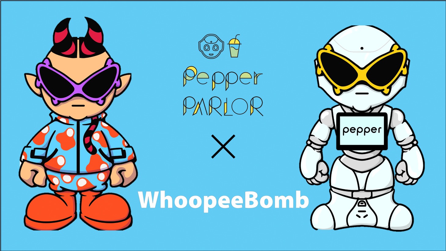Whoopee BombとPepperのコラボ告知ビジュアル。