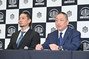 左からCyberFight取締役の彰人、代表取締役副社長の高木三四郎。
