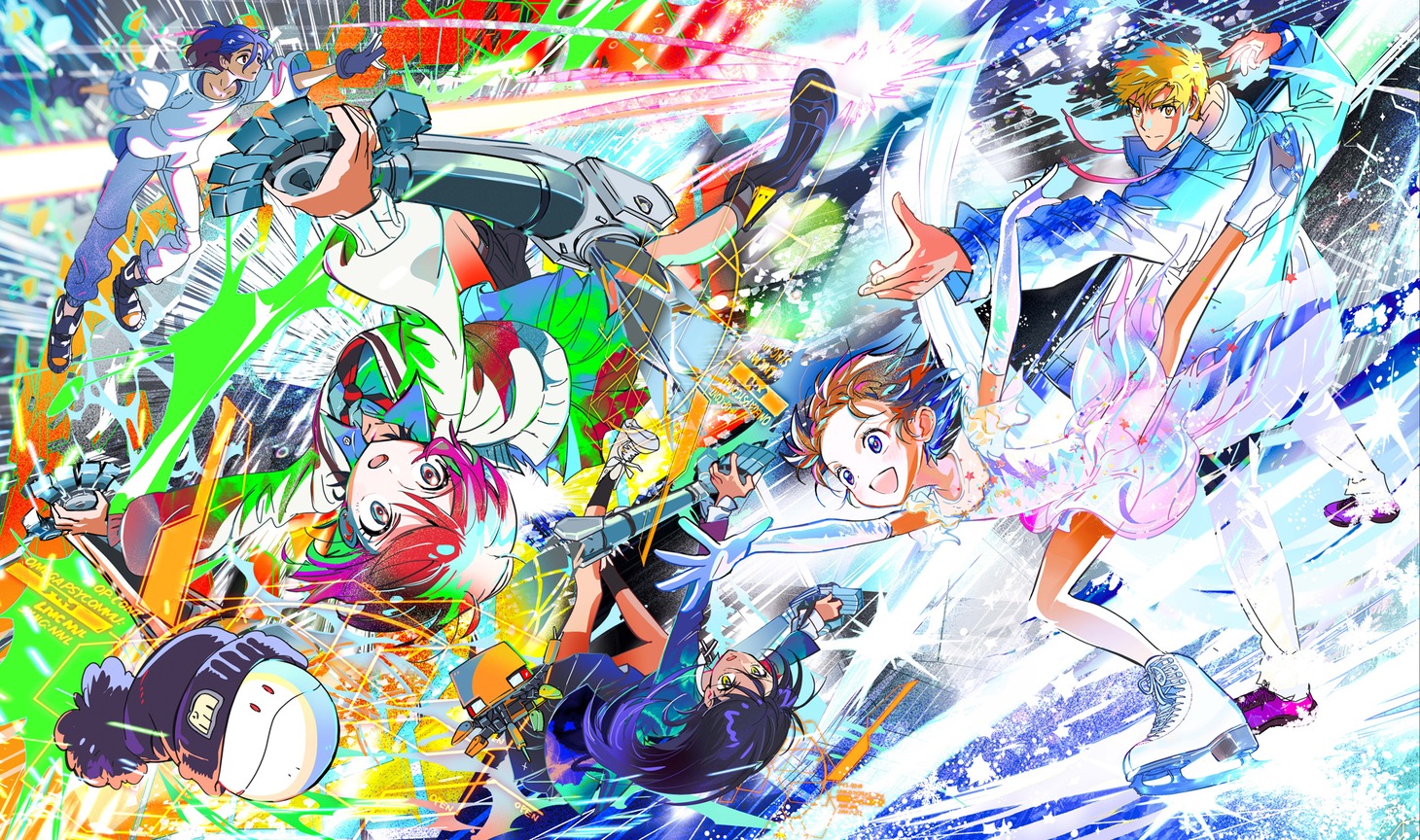 つるまいかだが描き下ろした「メダリスト」×「機動戦士Gundam GQuuuuuuX」イラスト ©つるまいかだ・講談社／メダリスト製作委員会