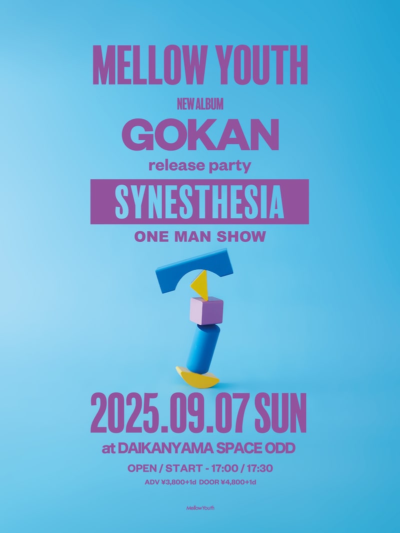 「Mellow Youth "GOKAN" release party『SYNESTHESIA』」告知ビジュアル
