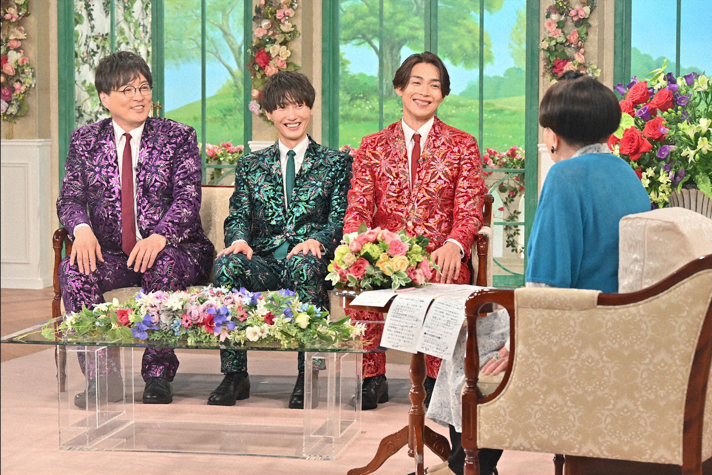左から酒井一圭、後上翔太、白川裕二郎、黒柳徹子。©︎テレビ朝日