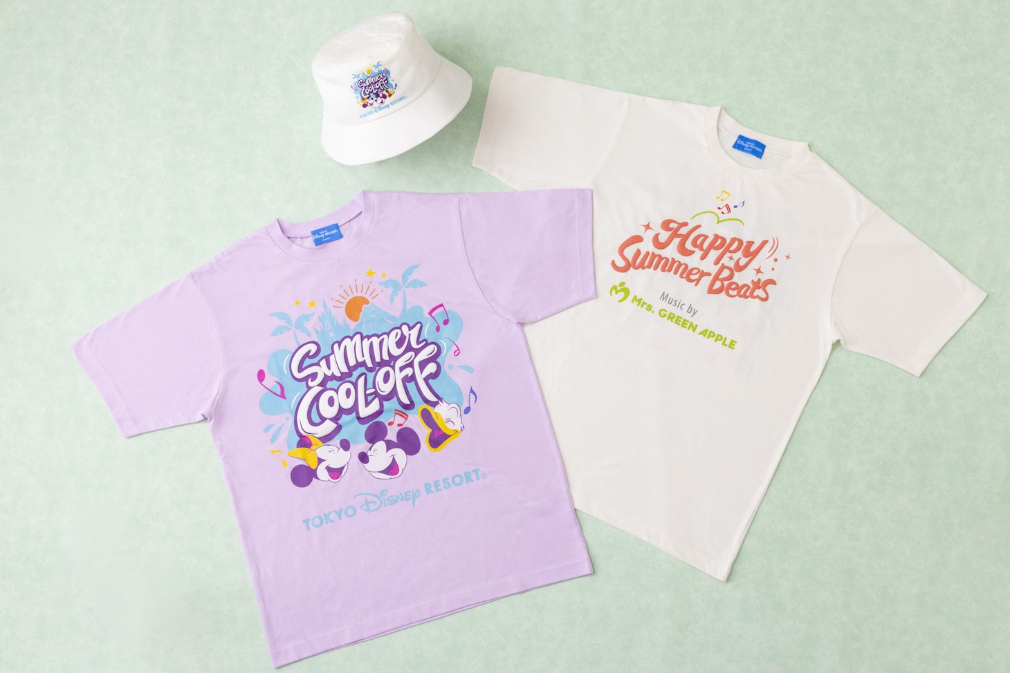 Mrs. GREEN APPLEとコラボレーションした「サマー・クールオフ at Tokyo Disney Resort」のグッズ。©Disney