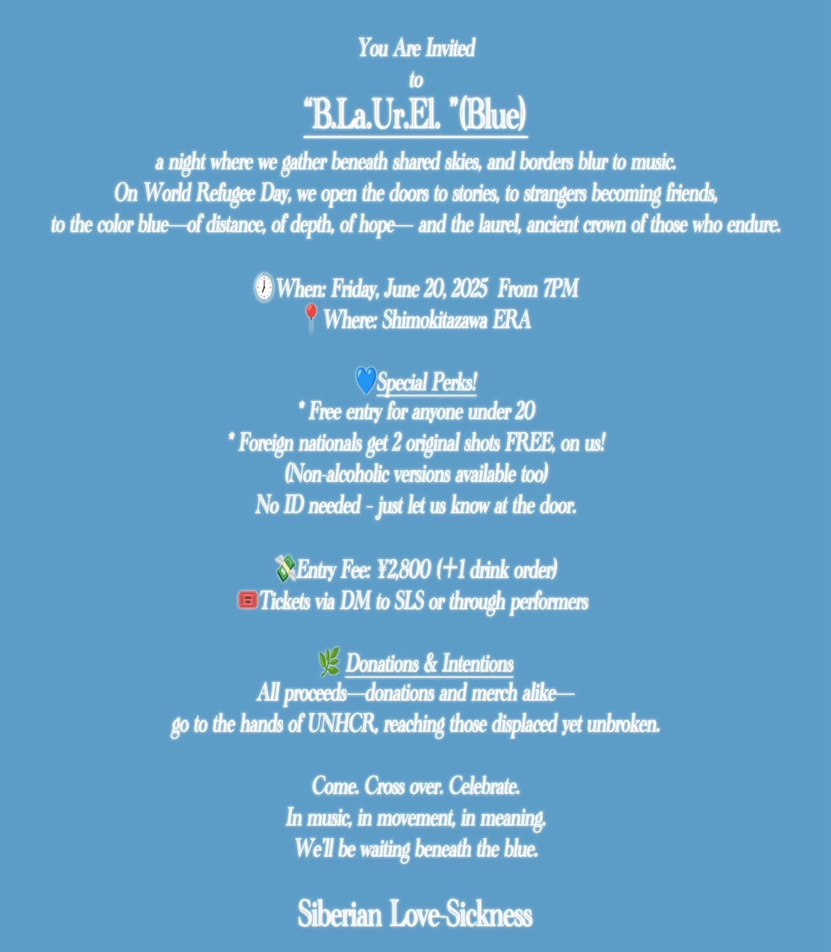 「B.La.Ur.El」告知ビジュアル（英語）