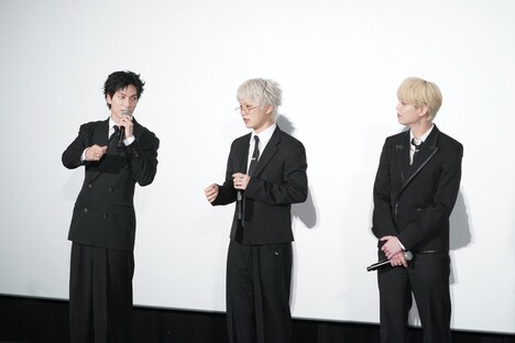 左から金城碧海、木全翔也、白岩瑠姫。Ⓒ2025「JO1 THE MOVIE『未完成』-Bon Voyage-」製作委員会