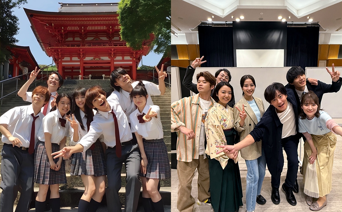 左がかるたの聖地・近江神宮でかつて撮影された写真、右がそれを再現した写真