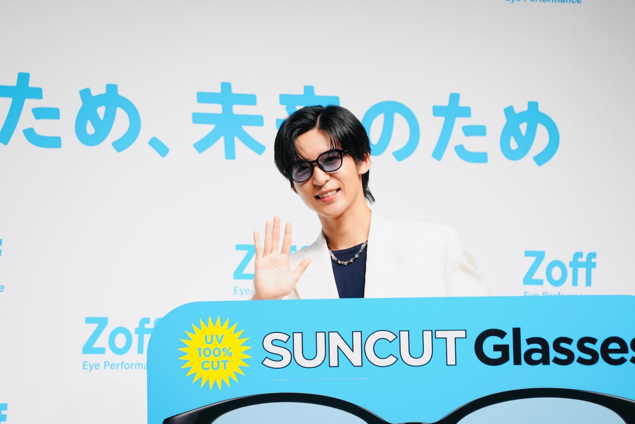 Zoffサンカットグラス 　目黒蓮　Snow Man Snow Man目黒蓮、“サンカットグラス”選びでご満悦「めっちゃ