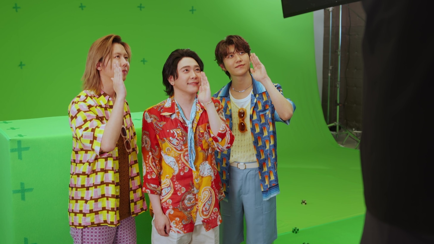 ローソンの新テレビCM「Mrs. GREEN APPLEの夏の大作戦」編メイキングの様子。