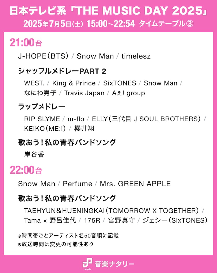 「THE MUSIC DAY 2025」にPerfume出演決定、タイムテーブル発表