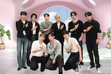 ATEEZと若井滉斗。©テレビ朝日