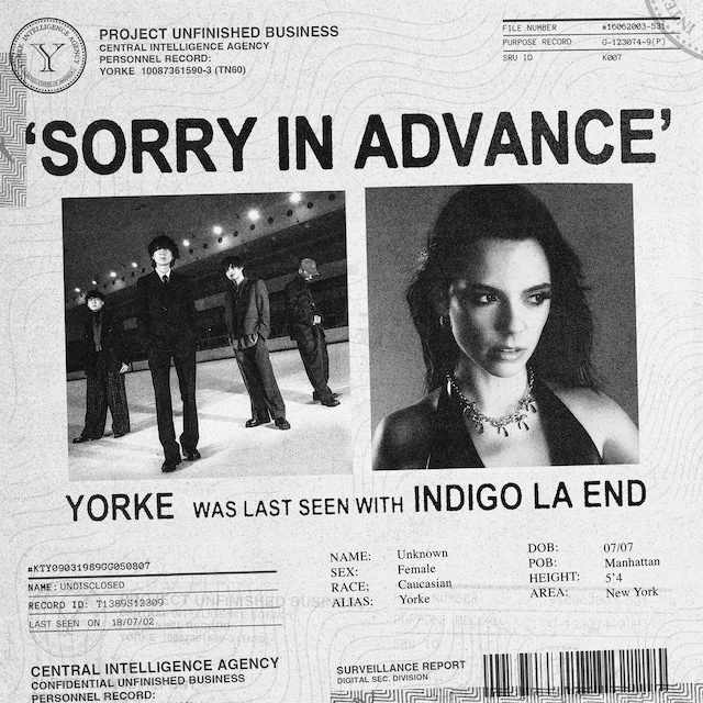 indigo la End×ヨーク「Sorry In Advance feat. indigo la End」配信ジャケット