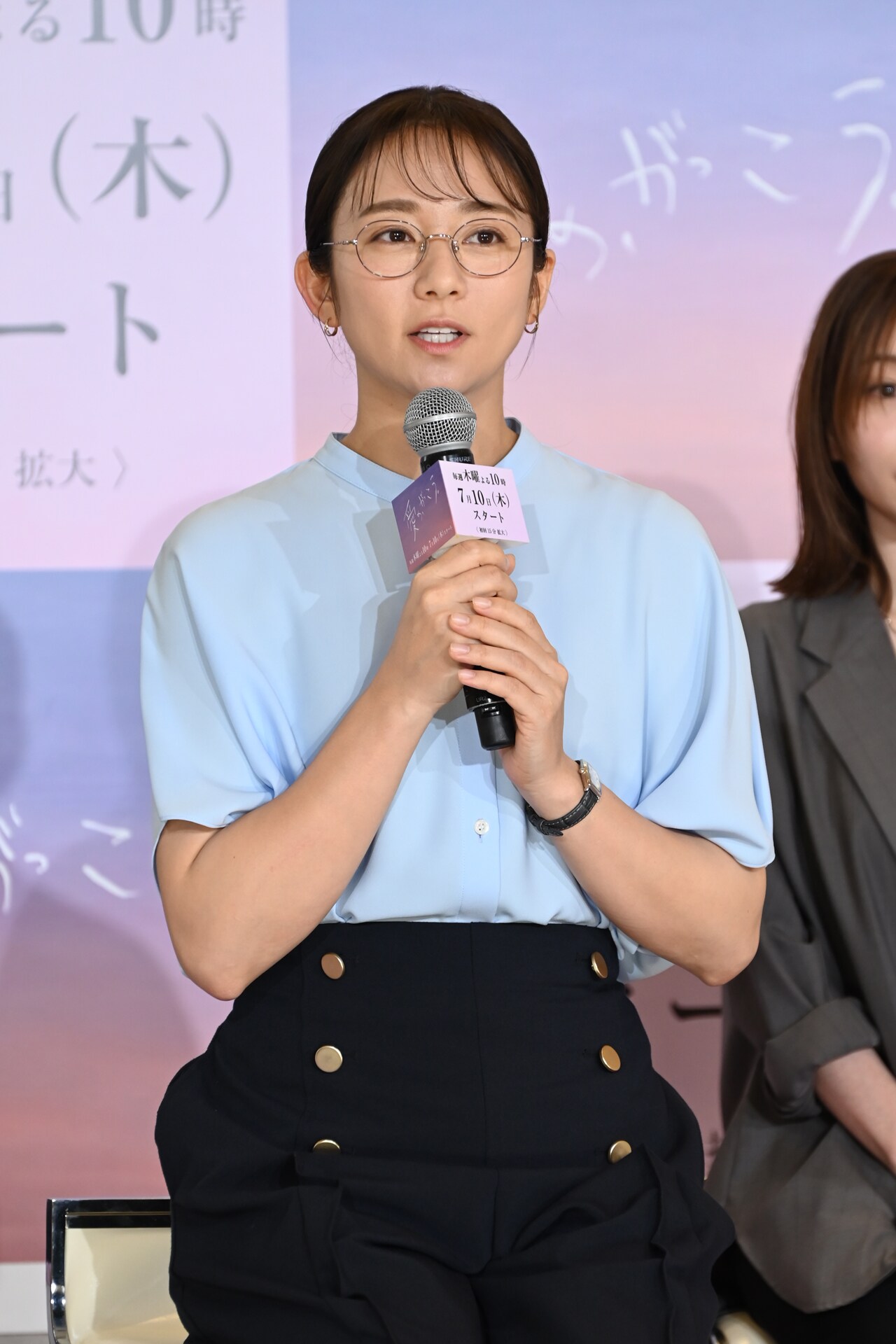 木曜劇場「愛の、がっこう。」制作発表会の登壇者。左から中島歩、田中