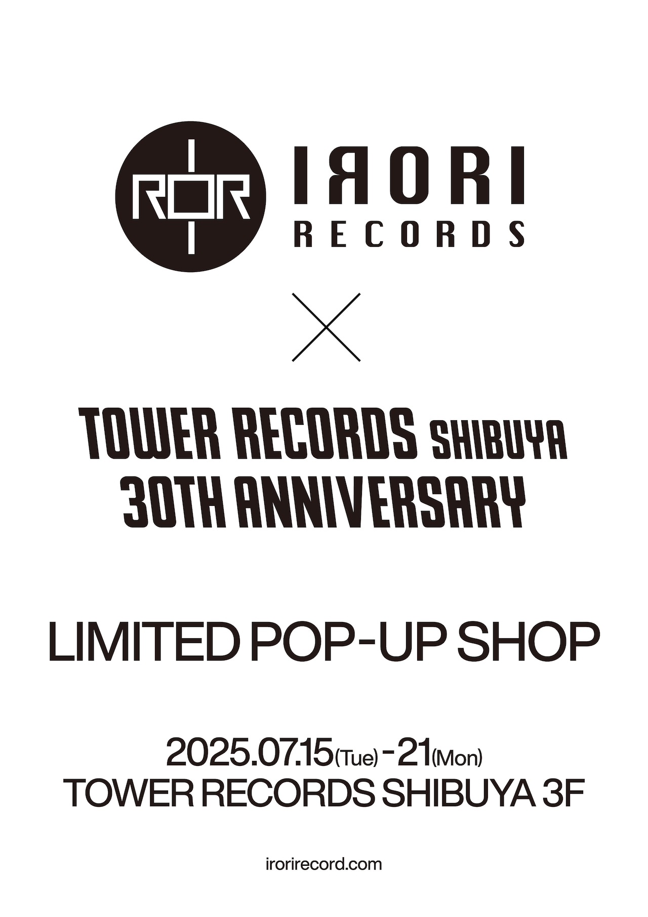 IRORI Records×タワーレコード渋谷店 ポップアップショップ告知