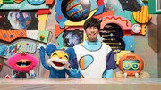 NHK Eテレ「ニャンちゅう！宇宙！放送チュー！」出演者。左から、ベラボラ、ニャンちゅう、カイセイ（川野快晴）、えーぞう。©NHK