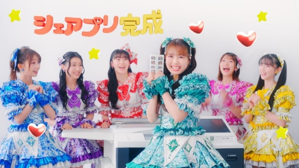 超ときめき♡宣伝部が出演する「シェアプリント」CM動画より。