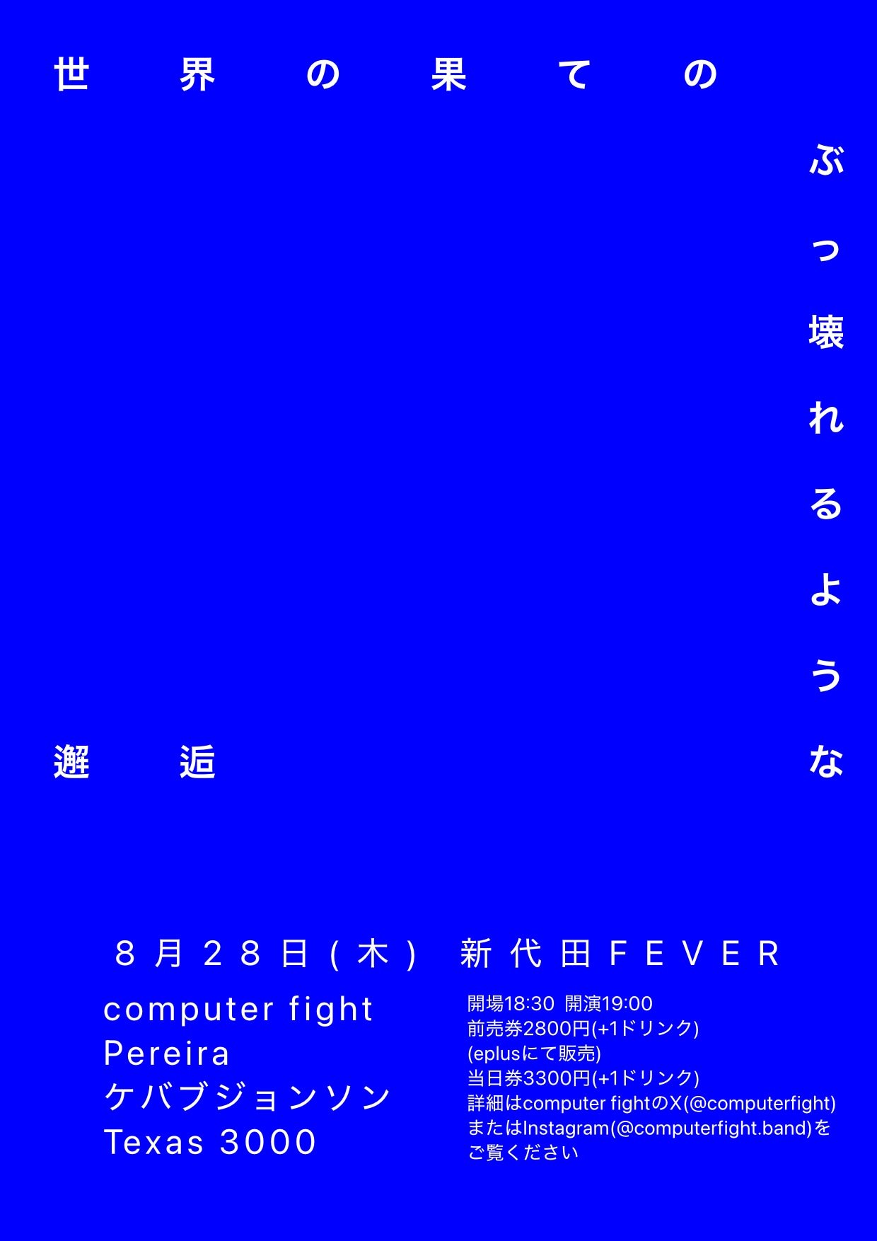 「世界の果てのぶっ壊れるような邂逅」フライヤー