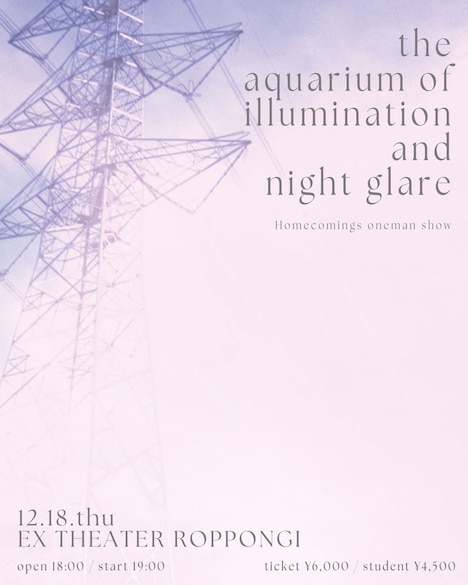 「Homecomings "the aquarium of illumination and night glare"」告知画像