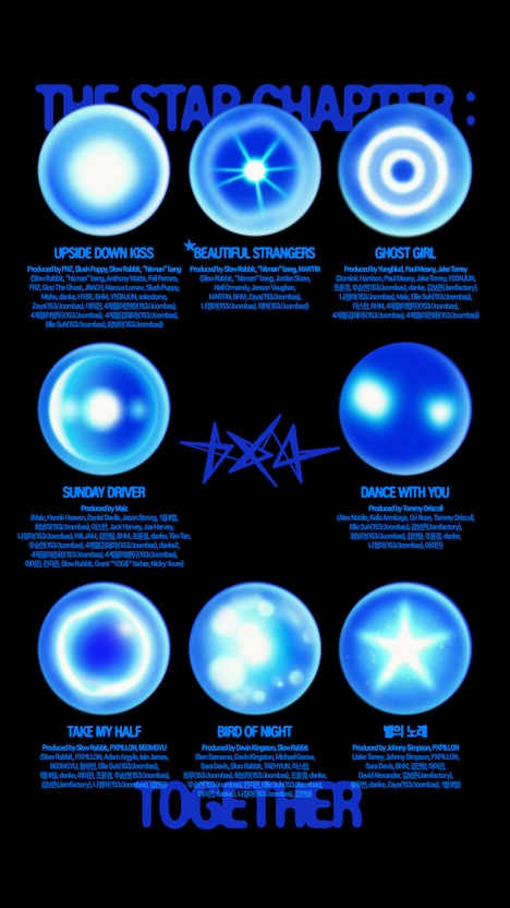 「The Star Chapter: TOGETHER」トラックリスト (P)&(C) BIGHIT MUSIC