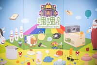 「塊魂 Collaboration Cafe」のにぎやかな壁面。