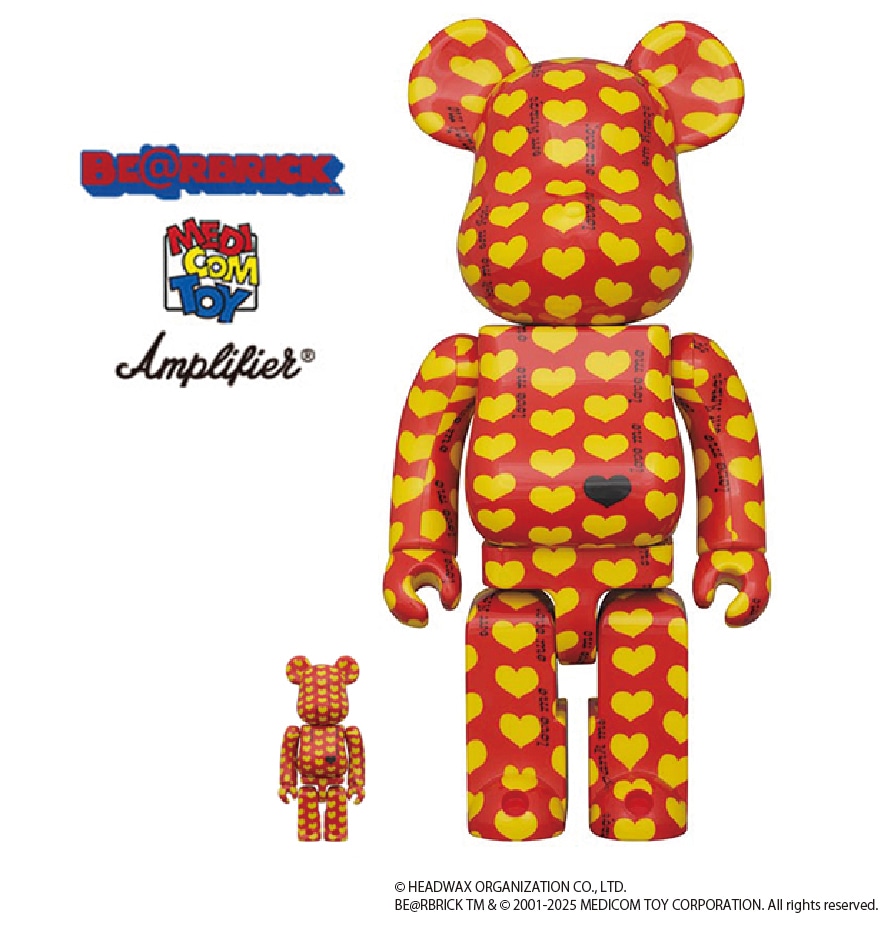 人気画像10位は「今井寿、hide、綾小路翔のアイテム発売　ライブフォトTシャツやBE@RBRICK」より、BE@RBRICK Yellow Heart Reverse Ver. 100% & 400%。