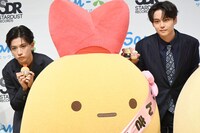 左から田中洸希（SUPER★DRAGON）、えびふらいのしっぽ、REI（ONE N' ONLY）。