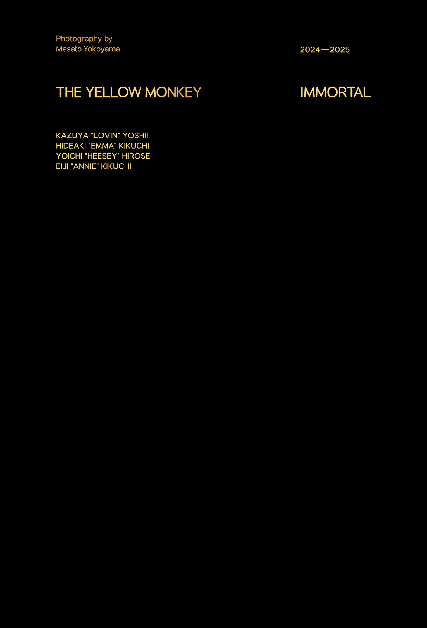 THE YELLOW MONKEY「THE YELLOW MONKEY TOUR Photobook "IMMORTAL"」表紙