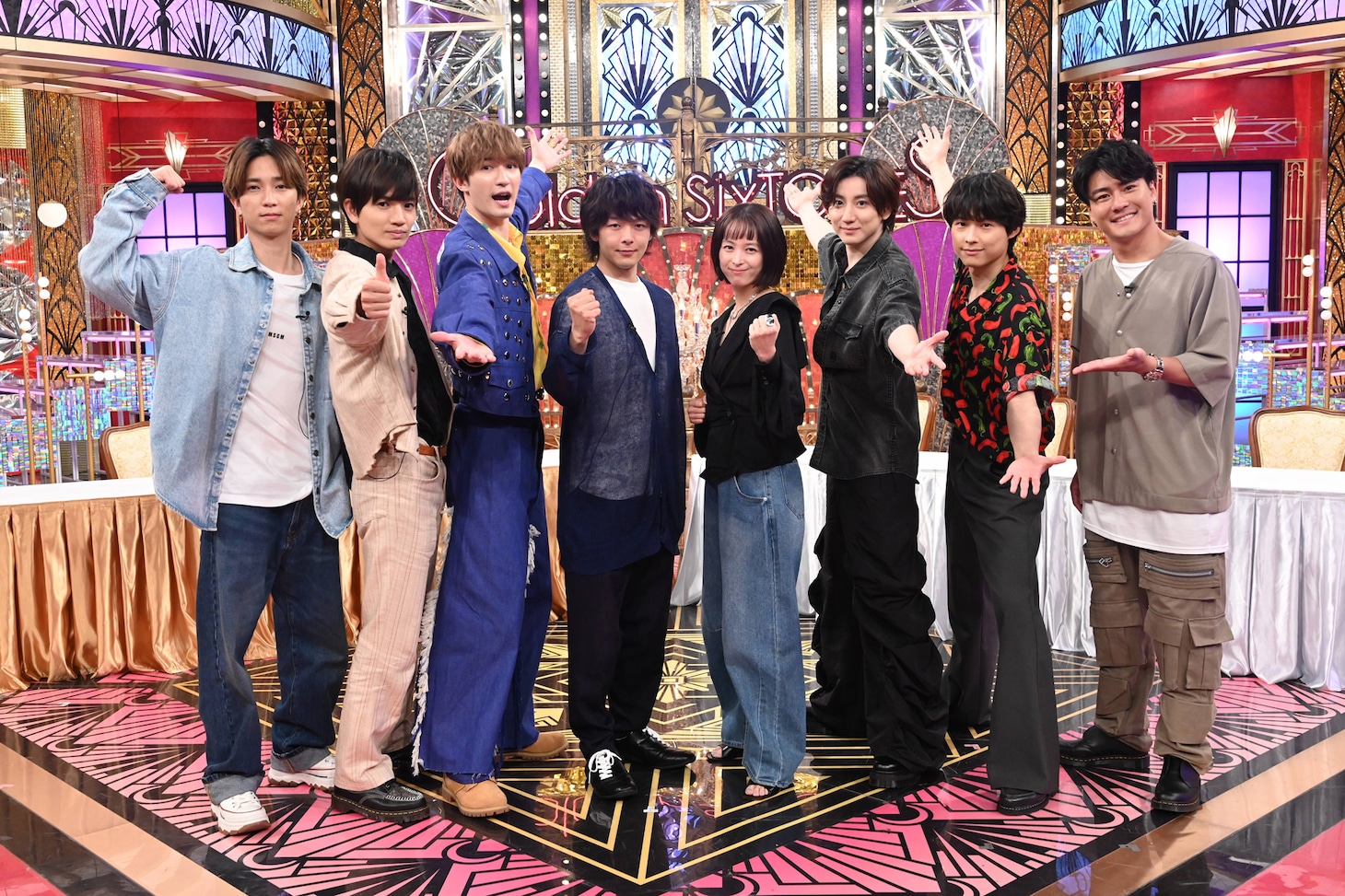 SixTONES、中村倫也、清野菜名。©日本テレビ