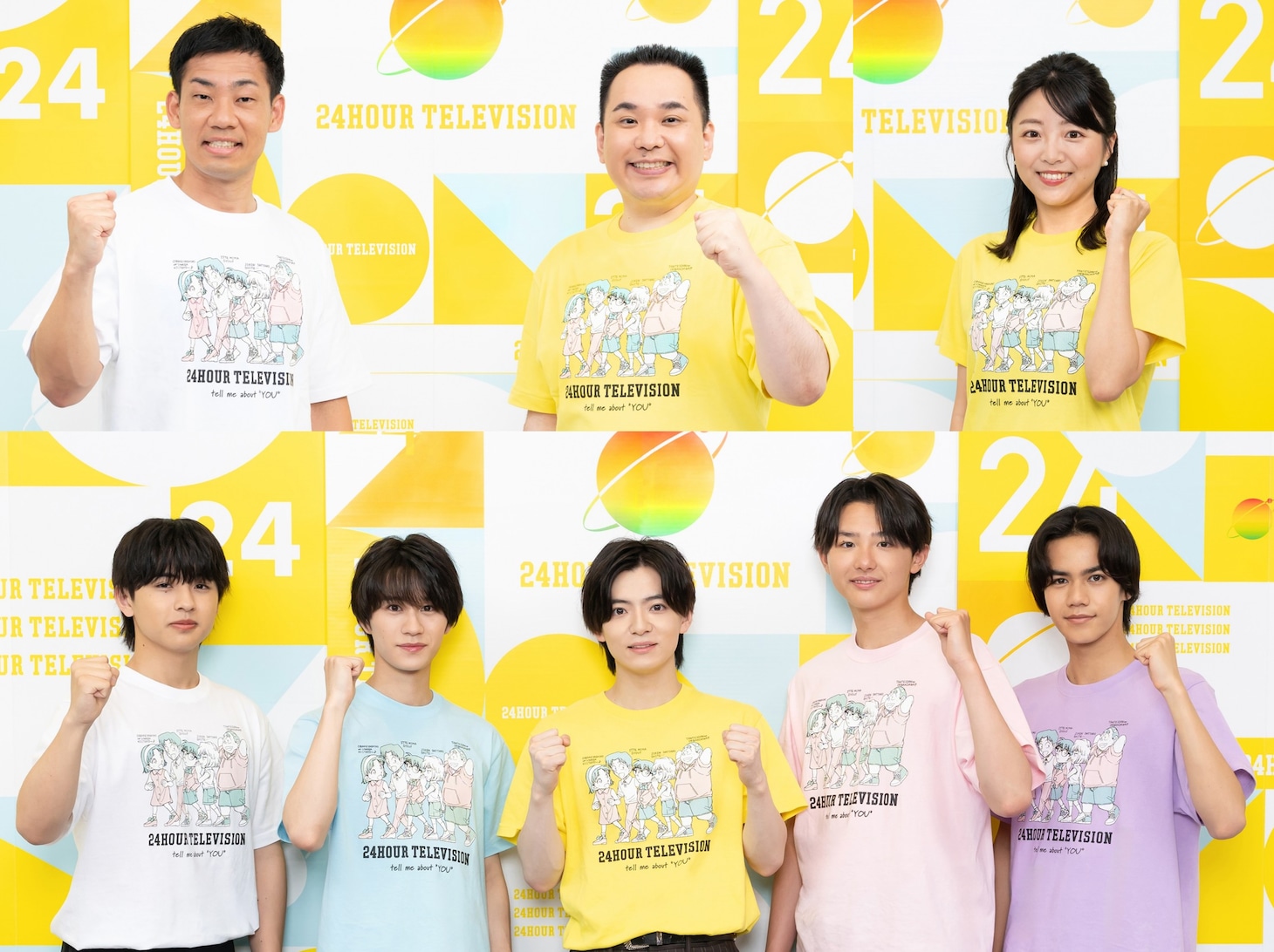 「24時間テレビ48－愛は地球を救う－」の関西ローカル枠に出演するミルクボーイ、黒木千晶アナウンサー、関西ジュニア。 ©︎ytv