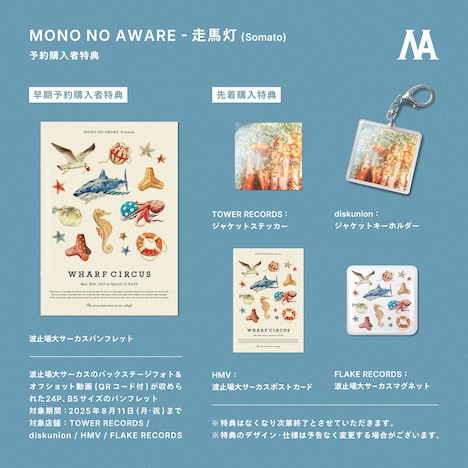 MONO NO AWARE「走馬灯」特典一覧