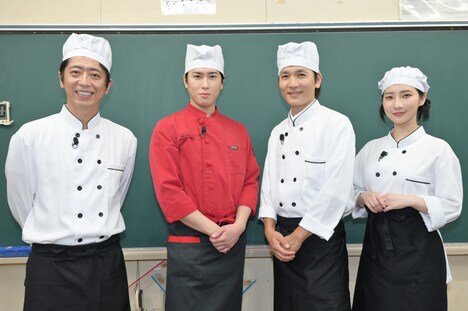 「黄金のワンスプーン！」より。左から、後藤輝基（フットボールアワー）、宮舘涼太（Snow Man）、長野博（20th Century）、ファーストサマーウイカ。©TBS