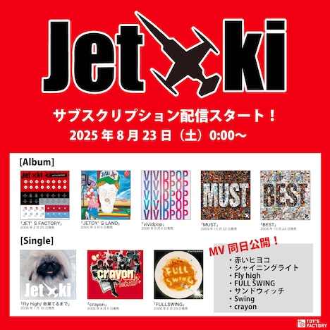 ジェット機の各サブスクリプションサービス配信作品一覧。