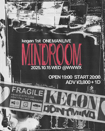 「kegøn 1st ONEMAN LIVE MIND ROOM」ビジュアル