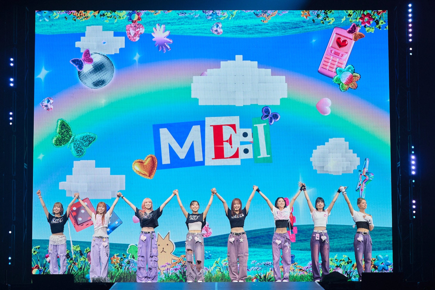 「2025 ME:I 1ST ARENA LIVE TOUR "THIS IS ME:I"」神奈川・Kアリーナ横浜公演の様子。©LAPONE GIRLS