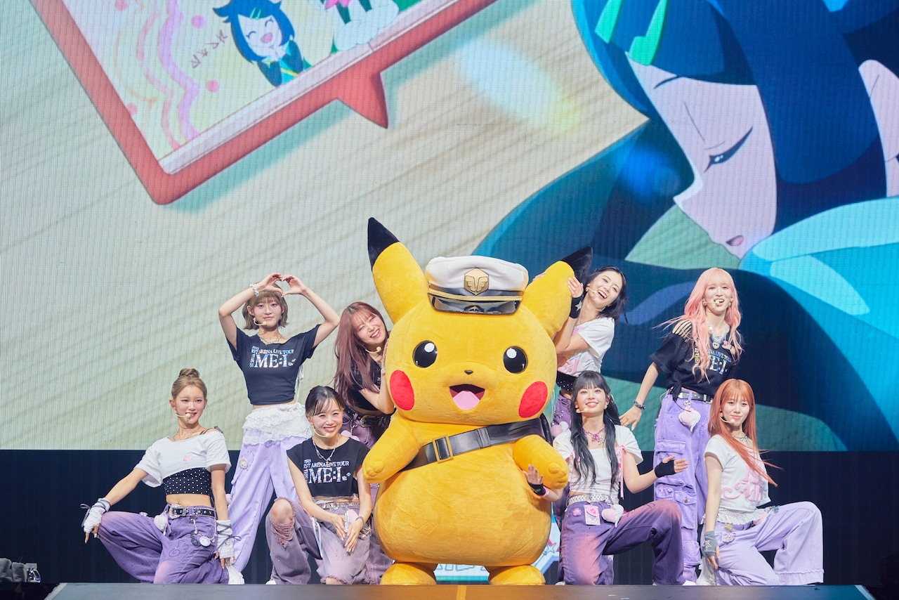 ME:Iとキャプテンピカチュウ。©LAPONE GIRLS © Nintendo・Creatures・GAME FREAK・TV Tokyo・ShoPro・JR Kikaku © Pokémon
