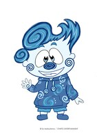 右手を上げた淡路うず助。© So Matsushima／STARTO ENTERTAINMENT